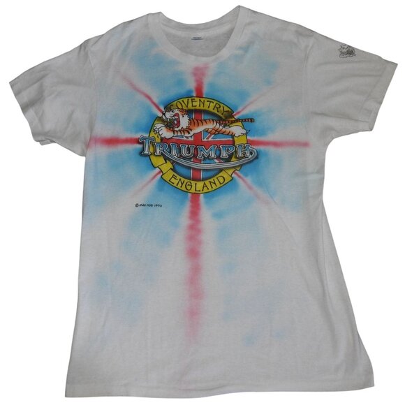 Vintage 1990 Triumph Motorcycles Coventry England MAX HOG Single Stitch T-Shirt - Picture 1 of 6